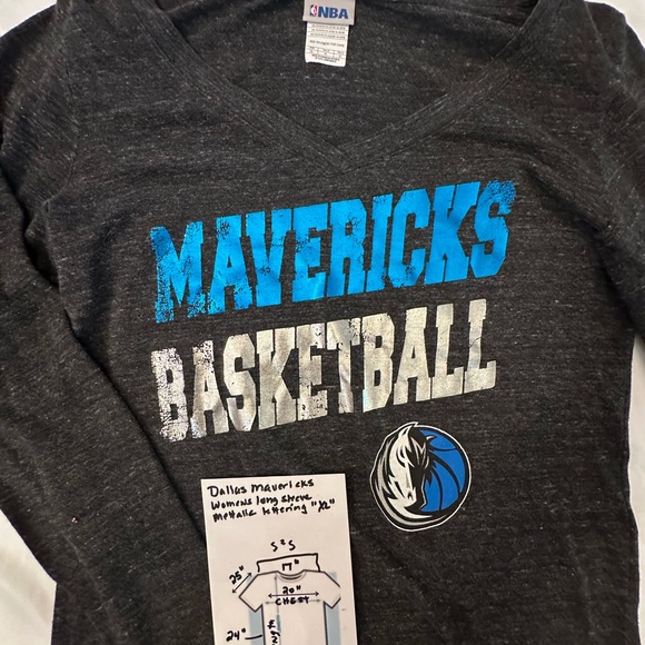NBA Dallas Mavericks Gray Metallic Blue and Silver long sleeve size XL - Picture 2 of 7